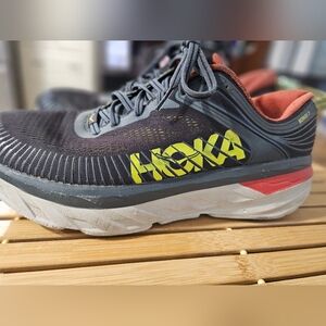 Hoka Men's Athletic Shoes - Black, Yellow, and Red